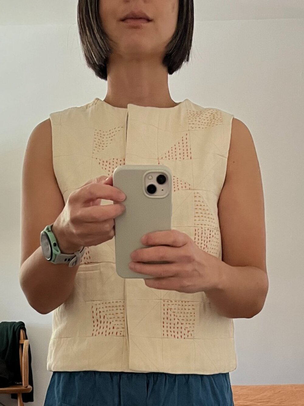 TOAST London Patchwork Waistcoat Ecru XS - Picture 6 of 14